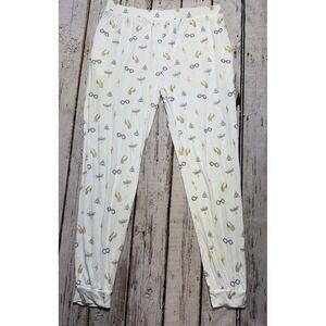 Kyte Baby Women's Harry Potter White Bamboo Jogger Pajama Lounge Pants Large